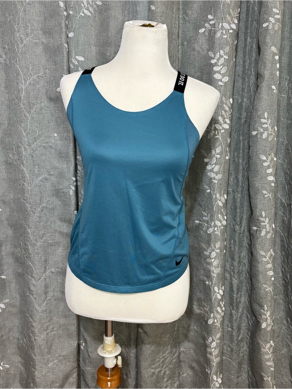 Nike Teal Blue Women's Athletic Tank Top with Branded Straps